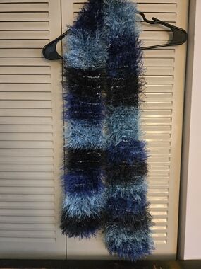 Fuzzy Blue Ombre Fashion Scarf - Homemade